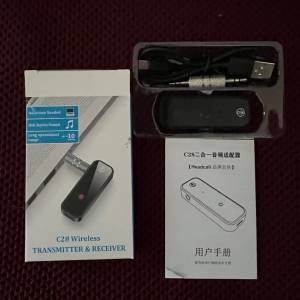 全新C28 BT 藍牙 5.0 無線發射器和接收器  3.5mm  耳機 耳筒 有線變無線 DAC AMP B...