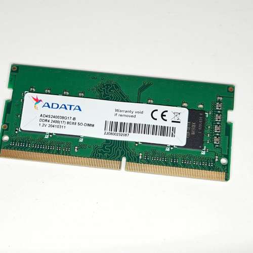 ADATA Laptop 手提電腦 Ram DDR4-2400 8GB