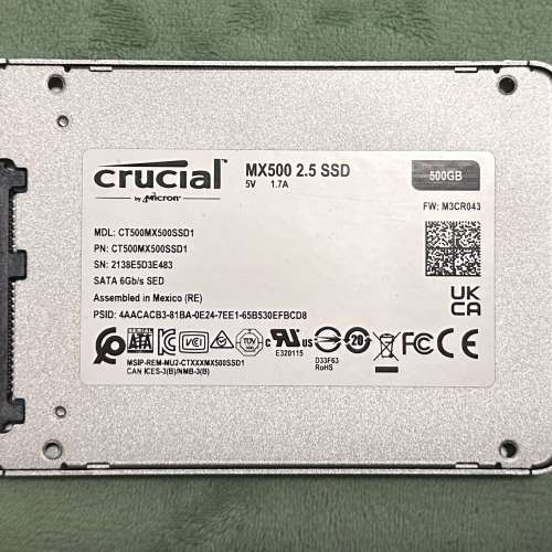 Crucial MX500 500GB 3D NAND SATA 2.5" SSD