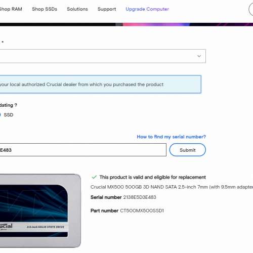 Crucial MX500 500GB 3D NAND SATA 2.5" SSD