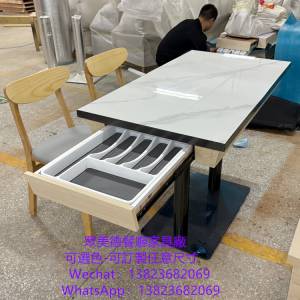 港式茶餐冰室餐館桌子訂造,抽桶分隔餐檯訂做廠家,顏色可選尺寸可訂製,深圳餐廳餐桌...