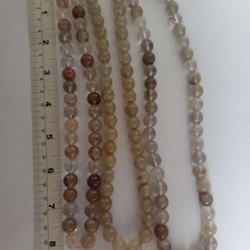 一手三條天然招財髮晶頸鏈，10mm  16/18寸，三條共售300元，單一條150元。no.B4.8.25