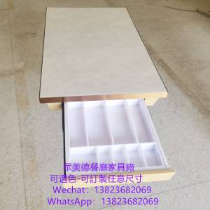 岩板包不鏽鋼邊餐枱,電動轉盤大圓桌,包間VIP房餐桌加工廠,四人位二人位桌子枱子加工...