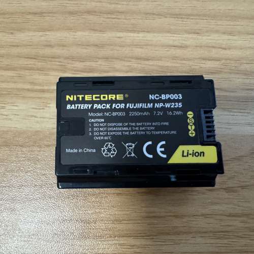 Nitecore NC-BP003 (Fujifilm NP-W235 副廠電)