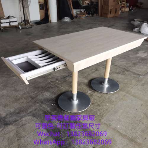訂做餐廳餐桌,儲物抽屜桌子,香港訂造各種餐檯,防火膠板可以選擇唔同顏色,深圳工廠有...