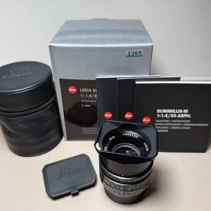 99.9%New Leica Summilux 35/1.4 ASPH 11663 全套齊 48編號極後期