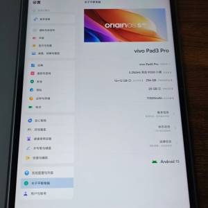 VIVO PAD 3 PRO 12+256 灰色 99新齊盒火牛線,已貼鋼化莫送保護套