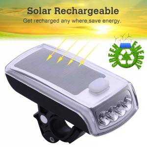 新款4LED太陽能自行車前燈USB充電