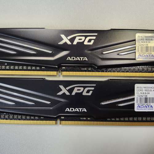 (RAM) ADATA XPG DDR3-1600 4GB X 2 共8GB