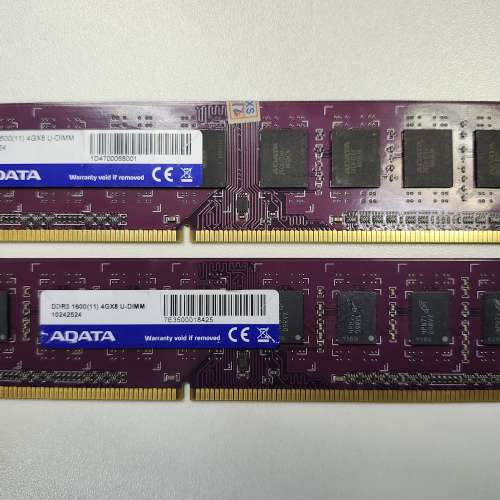 (RAM) ADATA DDR3-1600 4GB X 2 共8GB