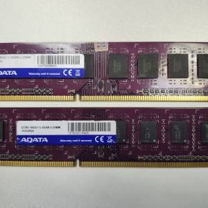 (RAM) ADATA DDR3-1600 4GB X 2 共8GB