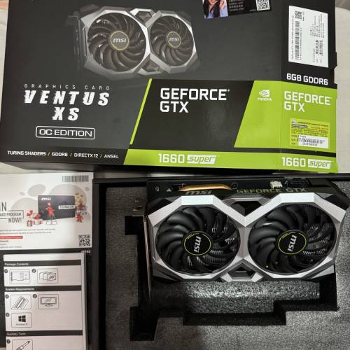 99.99% 極新淨 MSI GeForce GTX 1660 SUPER™ VENTUS XS OC nvidia GPU 顯示卡