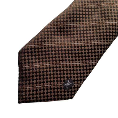 Louis Vuitton Tie Brown Damier Silk