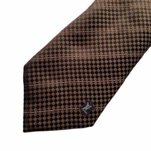 Louis Vuitton Tie Brown Damier Silk