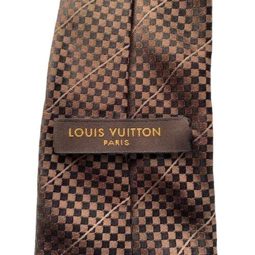 Louis Vuitton Tie Brown Damier Silk