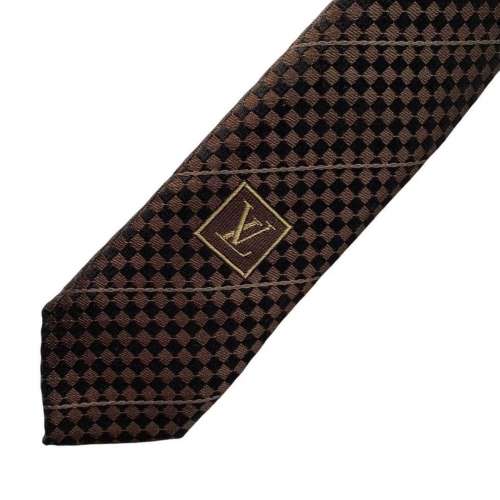 Louis Vuitton Tie Brown Damier Silk