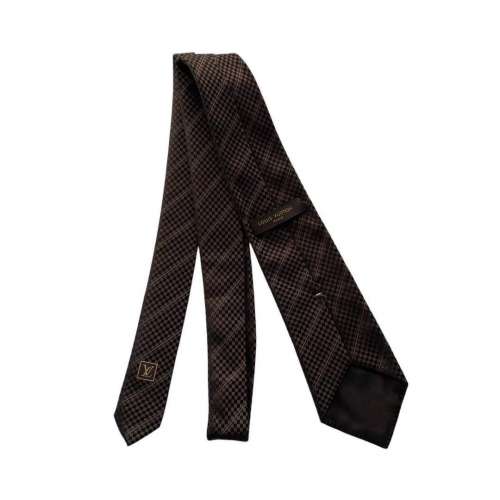 Louis Vuitton Tie Brown Damier Silk