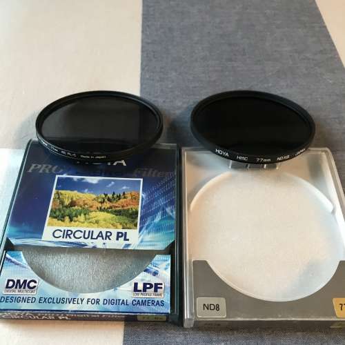 Hoya 77mm CPL & ND8 filter