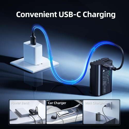 LLANO DMW-BLK22 Type Lithium-Ion Battery Pack with USB-C 代用鋰電池連顯電量雙...