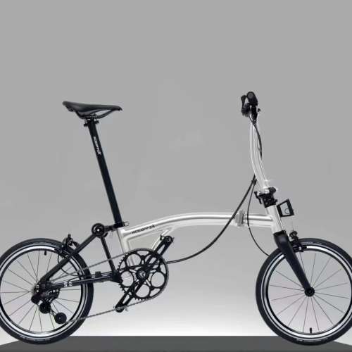 2025 最新拉絲銀色 紫色 ACEOFFIX C5 5速/7速 黑色碳前叉鋁合金折叠車 送前後蛙燈叮叮