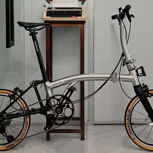 2025 最新拉絲銀色 紫色 ACEOFFIX C5 5速/7速 黑色碳前叉鋁合金折叠車 送前後蛙燈叮叮