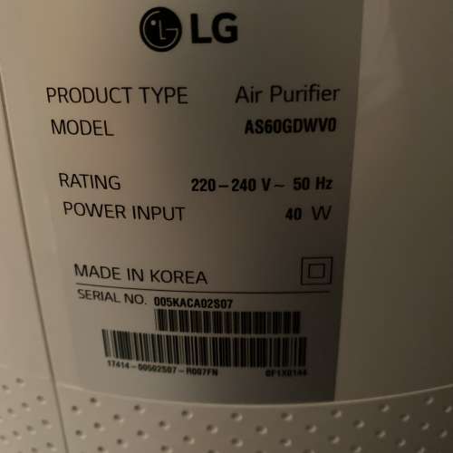 LG Air Purifier AS60GDWV0