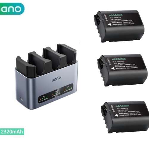 LLANO Panasonic DMW-BLK22 Lithium-ion Battery With Three-Bay Battery Charger