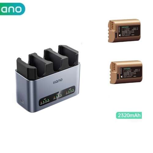 LLANO DMW-BLK22 Type Lithium-Ion Battery Pack with USB-C And Three-Bay Charger
