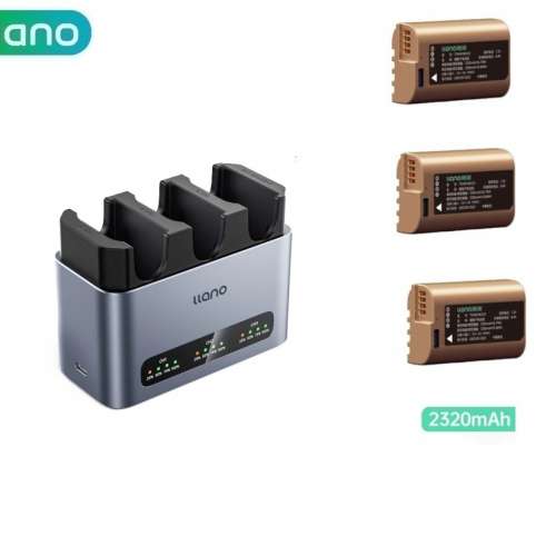 LLANO DMW-BLK22 Type Lithium-Ion Battery Pack with USB-C And Three-Bay Charger