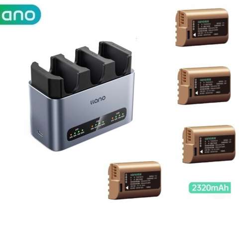 LLANO DMW-BLK22 Type Lithium-Ion Battery Pack with USB-C And Three-Bay Charger