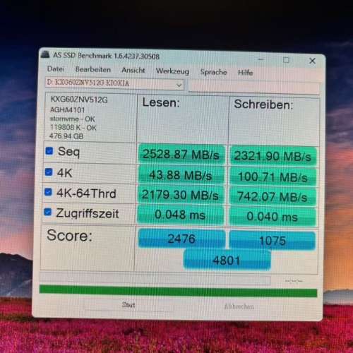 kioxia 512GB PCIE 3.0 NVMe SSD