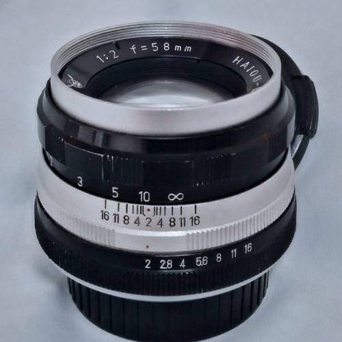 中國 Haiou-64 58mm F2 (MD-mount) 複製(Helios44 /Biotar)光學設計, 合無反數碼機