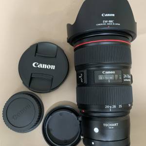 Canon EF24-70mm f2.8 L USM ll+Techart TZC-01天工EF𨍭Z 𨍭接環 行貨 98%new
