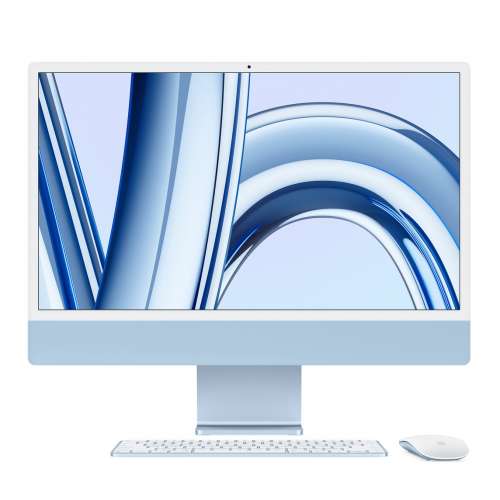 IMAC M3 24",BLUE,8C/10C,16GB RAM+512GB,四個type C口版本,有apple care 2027年6月