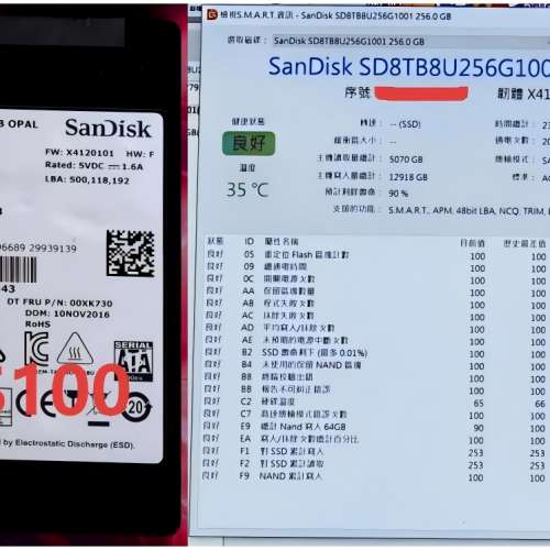 2.5吋 SSD Sandisk-256GB Micron-128GB Samsung-120GB