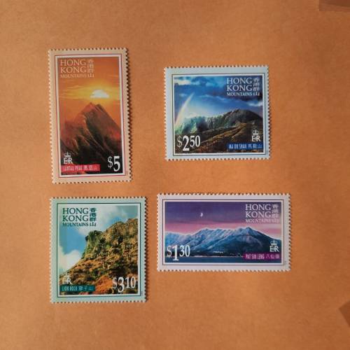 香港名山郵票 （全新，無黃，包平郵）