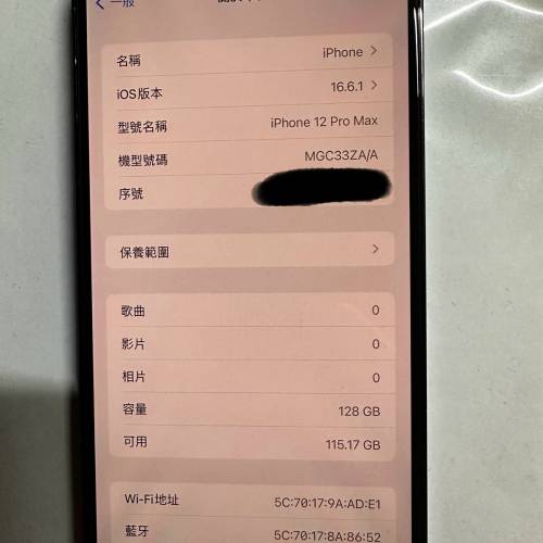蓝色 iphone 12 Pro max 128G 港版