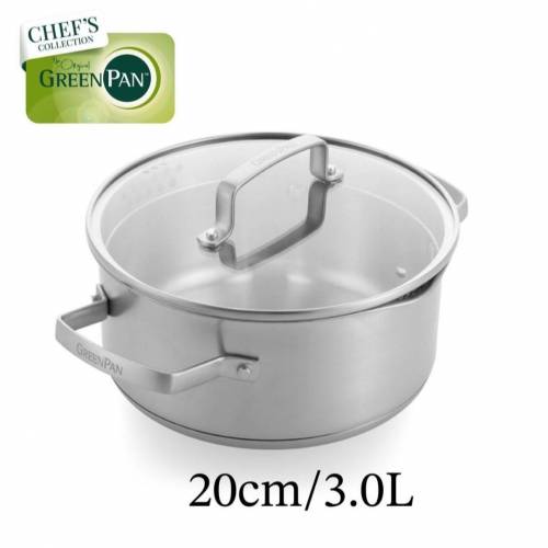GreenPan. n雙耳鍋20cm (3L) 連玻璃蓋