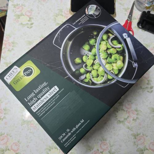 GreenPan. n雙耳鍋20cm (3L) 連玻璃蓋