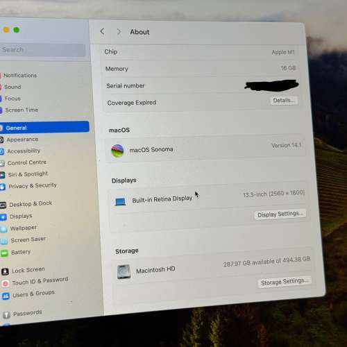 $4200 (無花) Space Grey M1 MacBook Air 16gb ram 512gb storage 93% battery health