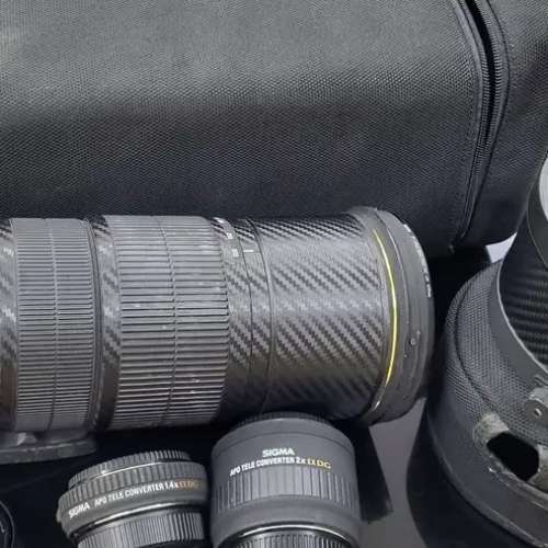 Sigma 120mm-300mm 2.8 一代超聲波摩打，跟兩支爭距鏡 1.4×及2×各一