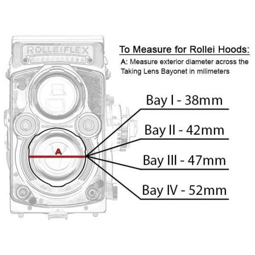 Fotodiox Pro Lens Hood for Rollei TLR Camera with Bay III (B3) 80mm f/2.8