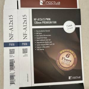 有單有盒有保 2把 貓頭鷹 超薄 Noctua NF-A12x15 PWM 機箱散熱風扇 120mm 15mm slim