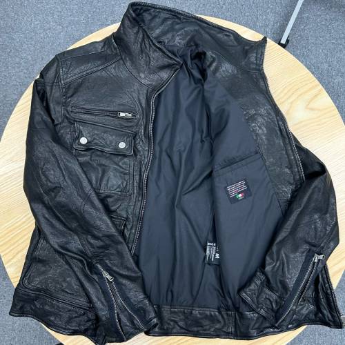 意大利男庒型格牛皮皮褸 （size M)