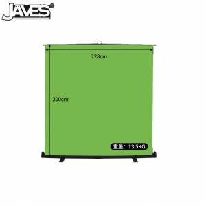 JAVES 228cm(W) X 200cm(H) Roll Up Green Screen Portable Chromakey Background
