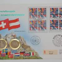 1992 SWITZERLAND coin Stamp FIRST DAY COVER 1992 SCHUTZT DIE ALPEN/Limited Editi