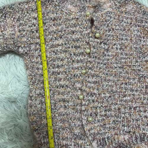 韓系時尚小香風上衣荷葉邊木耳針織毛衣 Korean style fashion small Chanel style ...