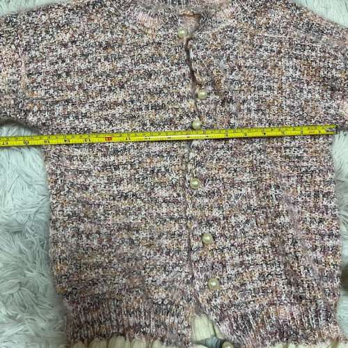 韓系時尚小香風上衣荷葉邊木耳針織毛衣 Korean style fashion small Chanel style ...