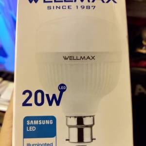 全球適用Wellmax 20w B22 led 白光燈膽