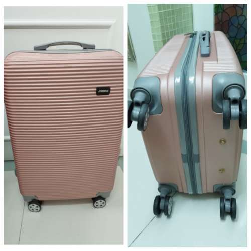 24吋粉紅色萬向輪旅行行李箱 25kg travel luggage suitcase